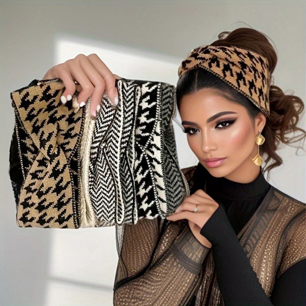 5PCS/3PCS Set Knitted Thousand Fashion Women's Headbands Retro Warm High Elasticity Hairband