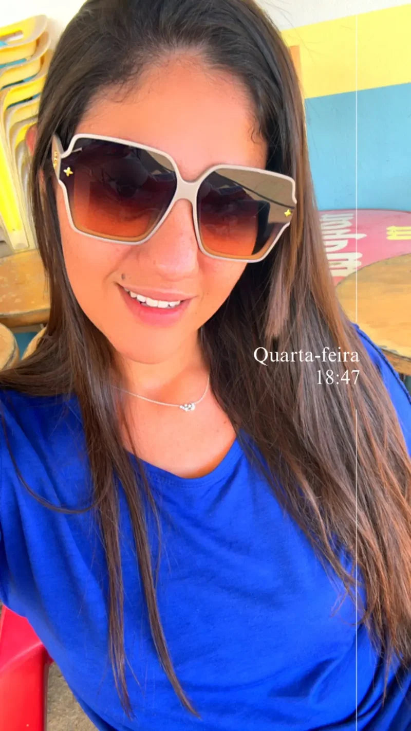 Fashion Square Frame Sunglasses for Women Luxury UV Protection Large Frame