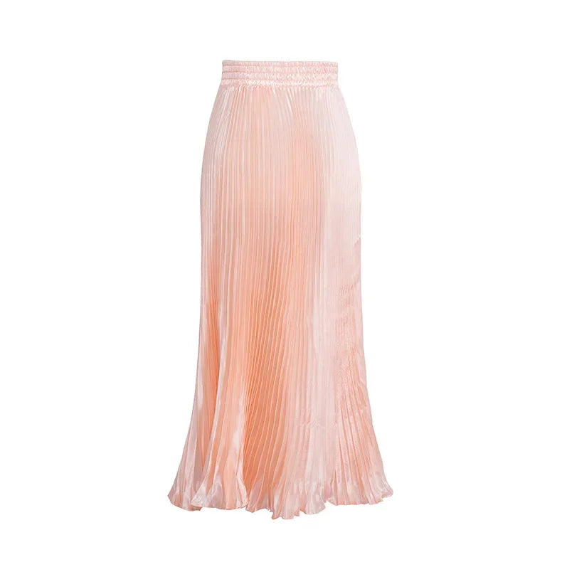 Women's Long Dress Skirt  Pleated  Long Accordion Skirt
