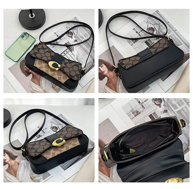 Latest crossbody bag, fashionable retro small square bag, versatile women's temperament, versatile shoulder bag, underarm bag