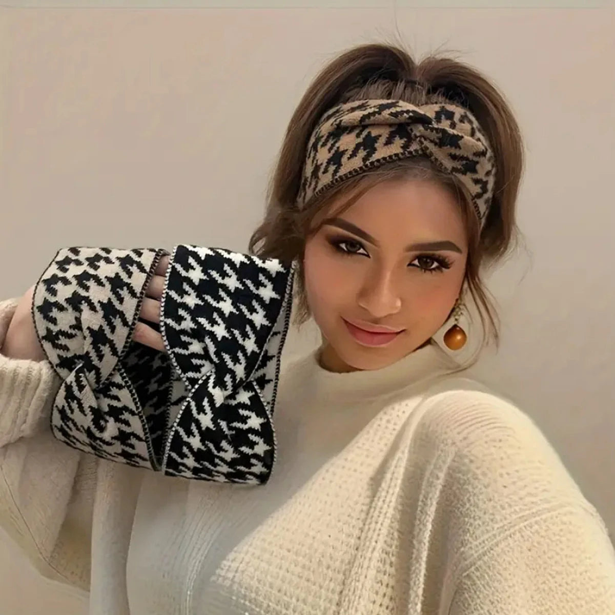 5PCS/3PCS Set Knitted Thousand Fashion Women's Headbands Retro Warm High Elasticity Hairband