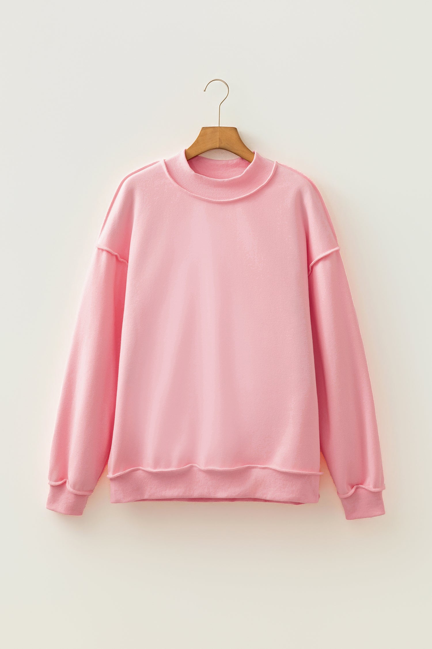 Carrot Oversize Drop Shoulder Reversible Mock Neck Sweatshirt
