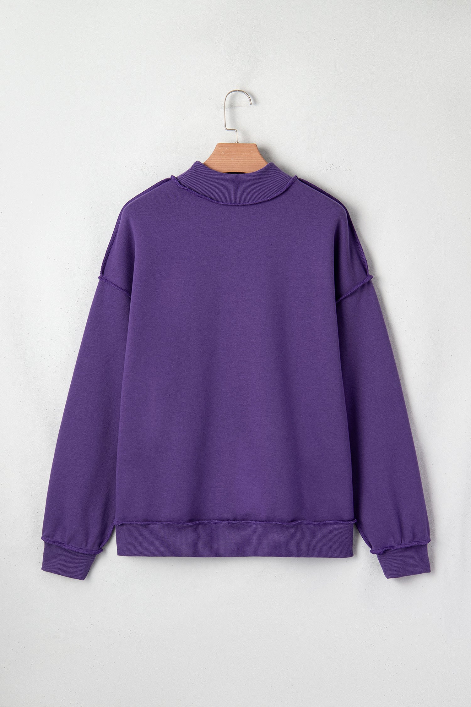 Carrot Oversize Drop Shoulder Reversible Mock Neck Sweatshirt