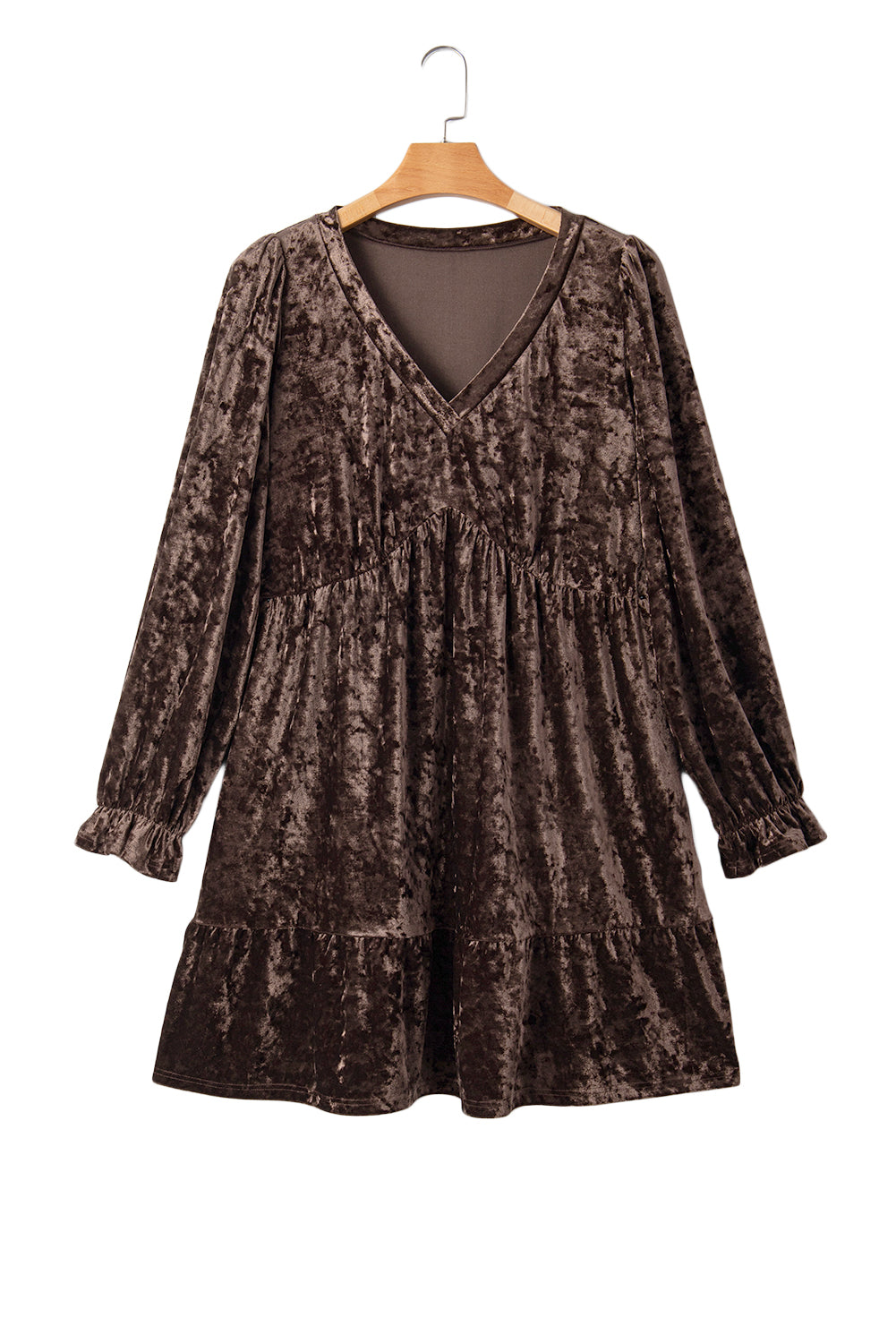 Jungle Green Plus Size Velvet Babydoll Mini Dress