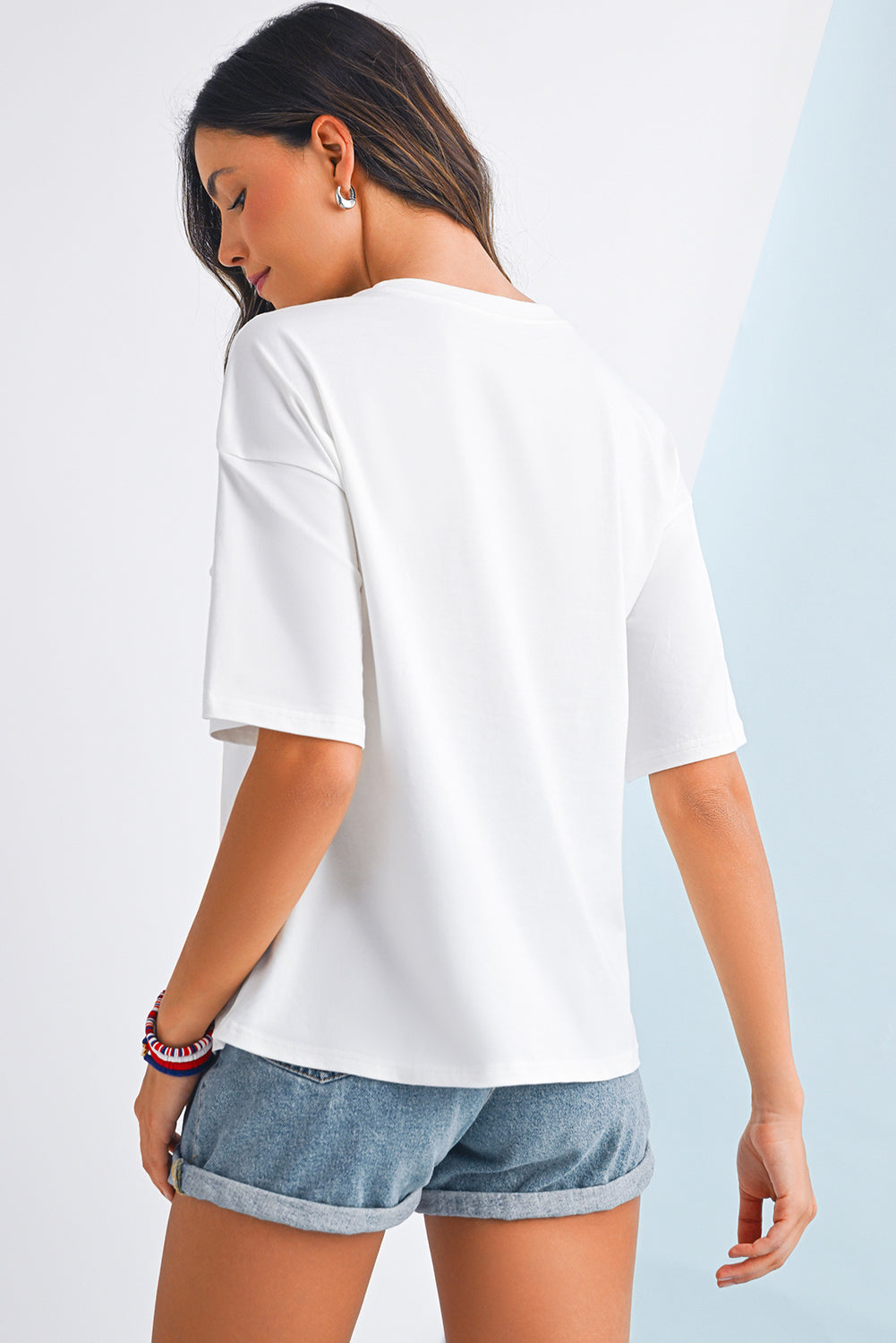 White Flag Bow Graphic Crewneck Tee