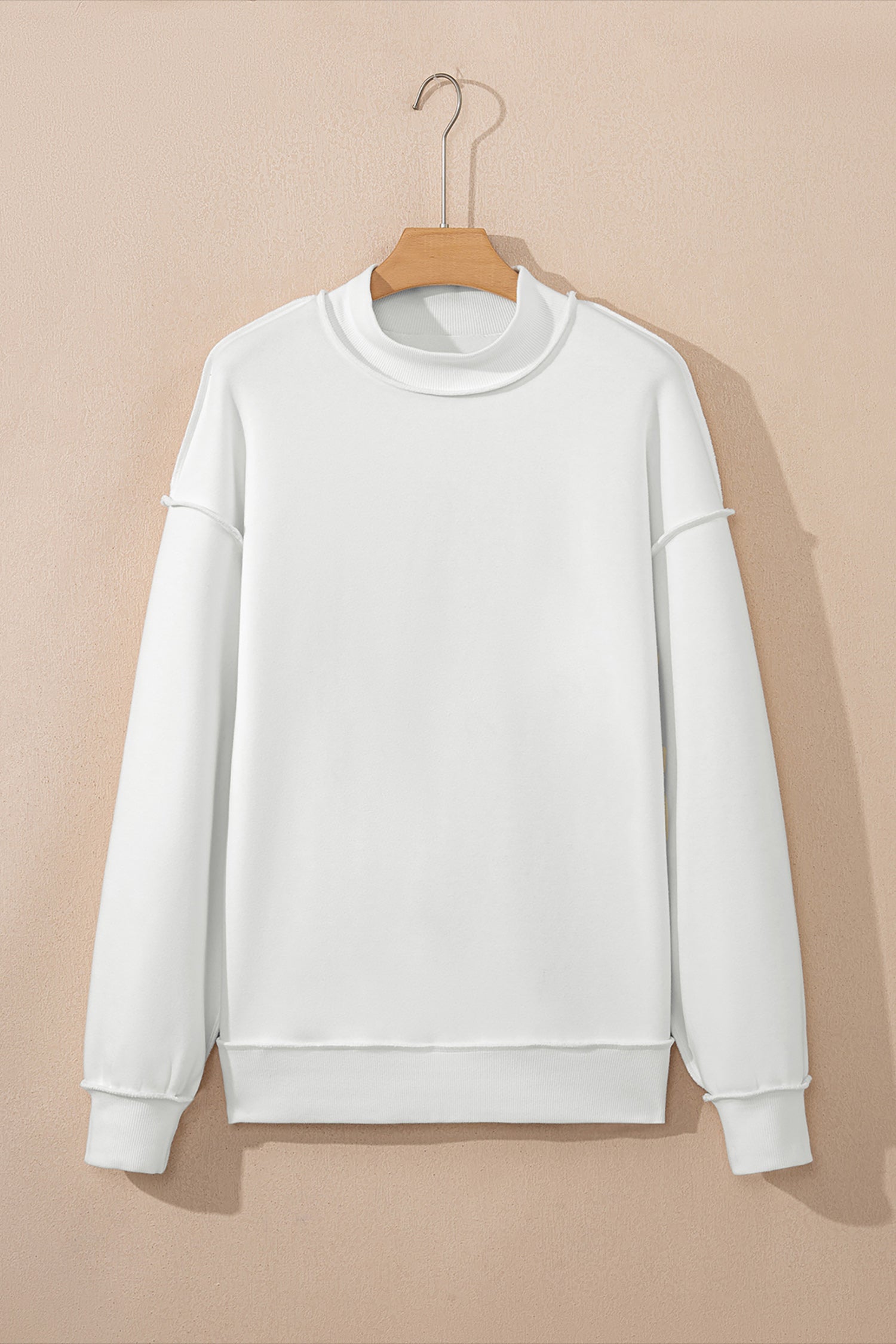 Carrot Oversize Drop Shoulder Reversible Mock Neck Sweatshirt