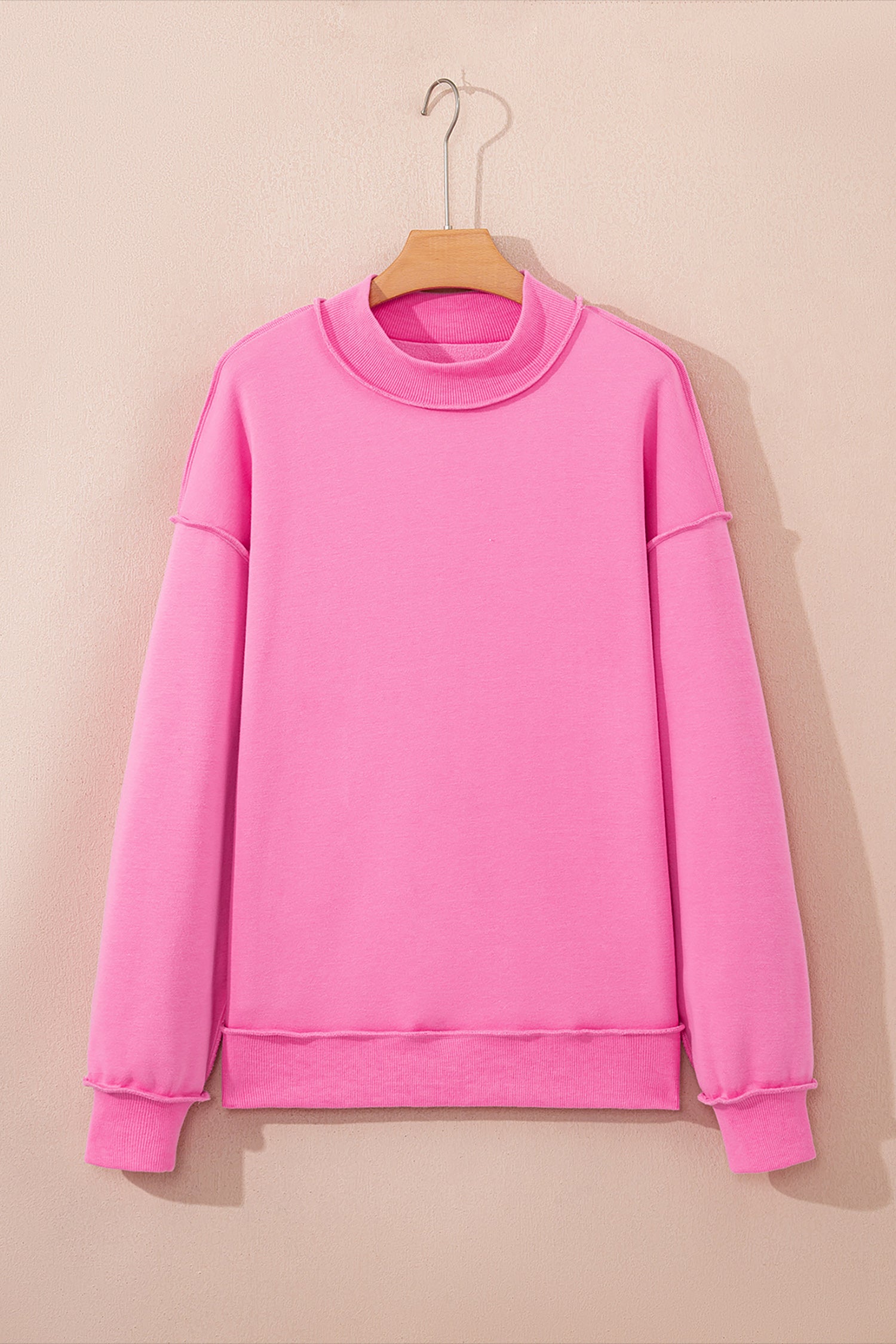 Carrot Oversize Drop Shoulder Reversible Mock Neck Sweatshirt