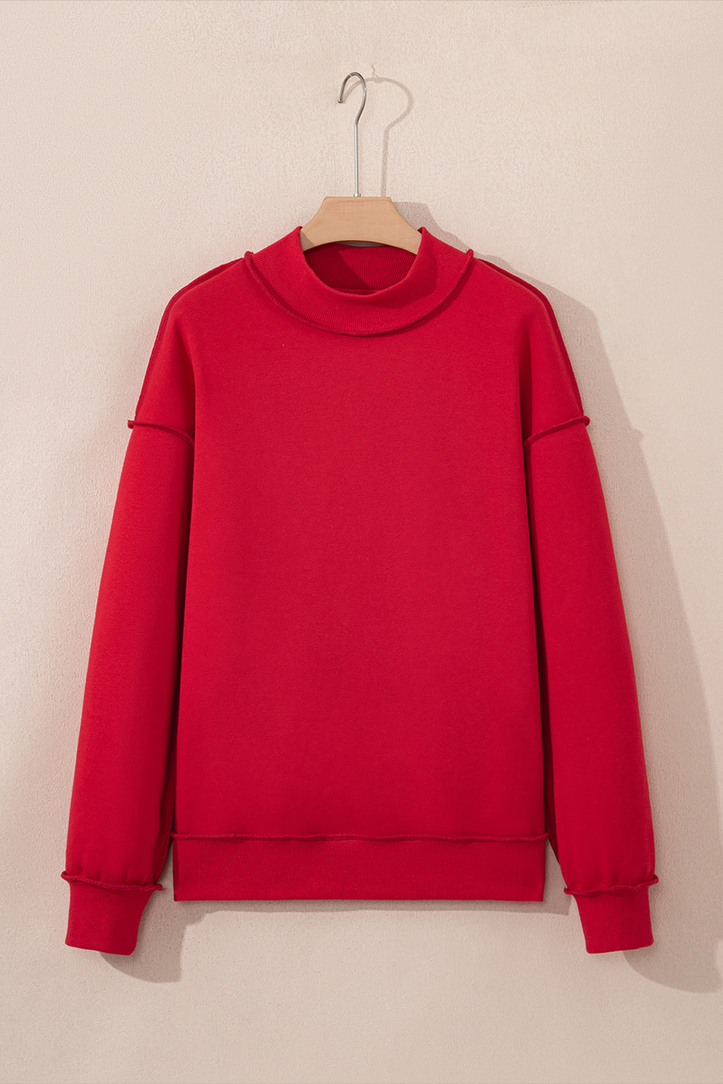 Carrot Oversize Drop Shoulder Reversible Mock Neck Sweatshirt