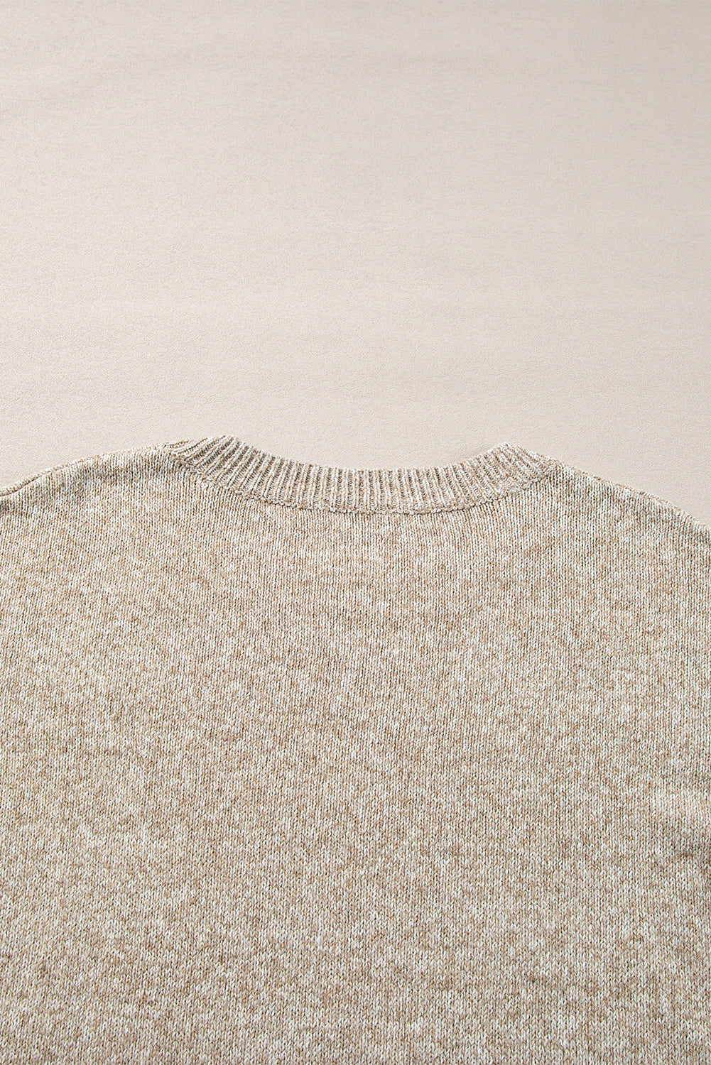 Khaki Star Pattern Drop Shoulder Knit Sweater