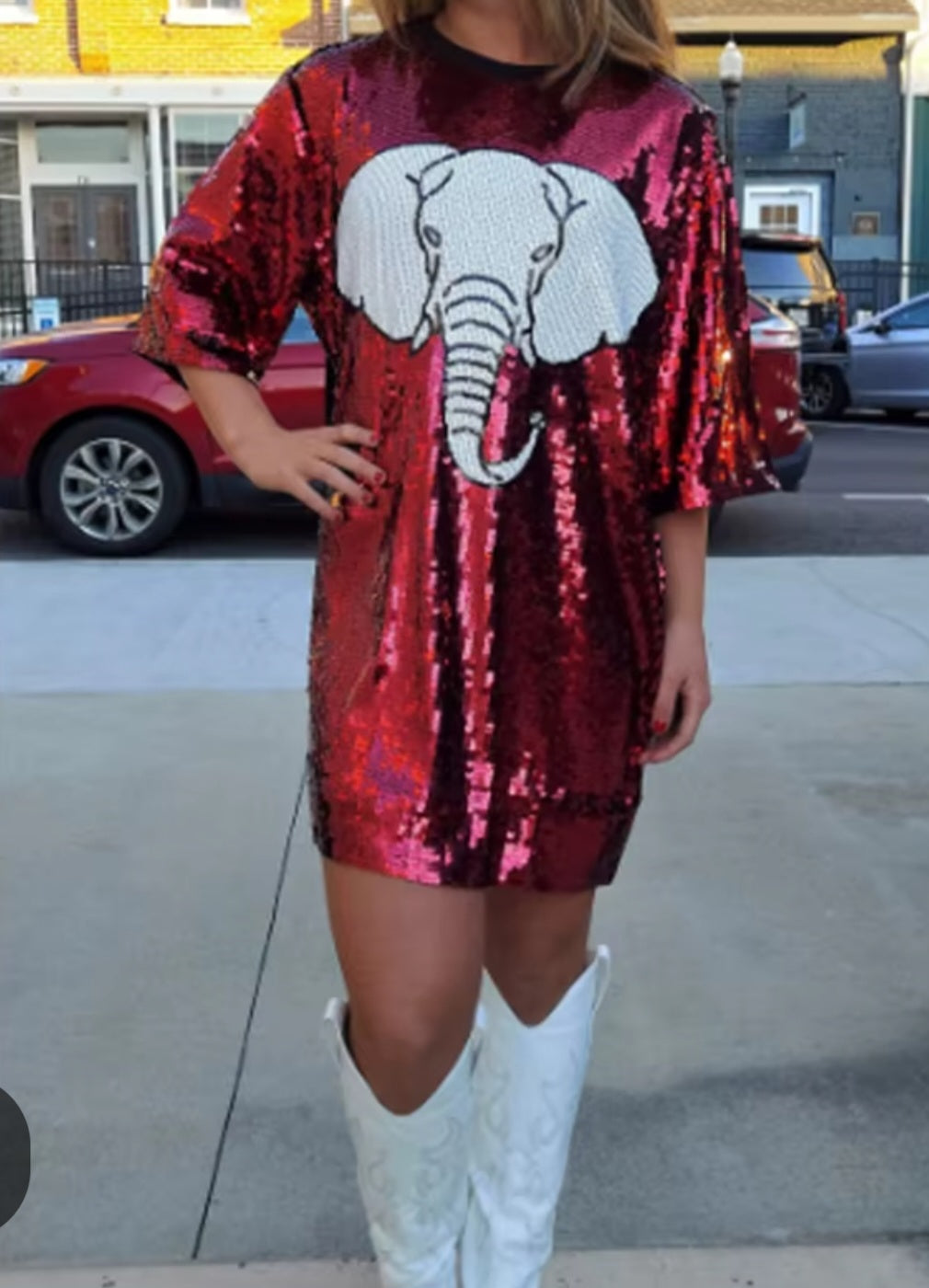 Elephant Sequin Top