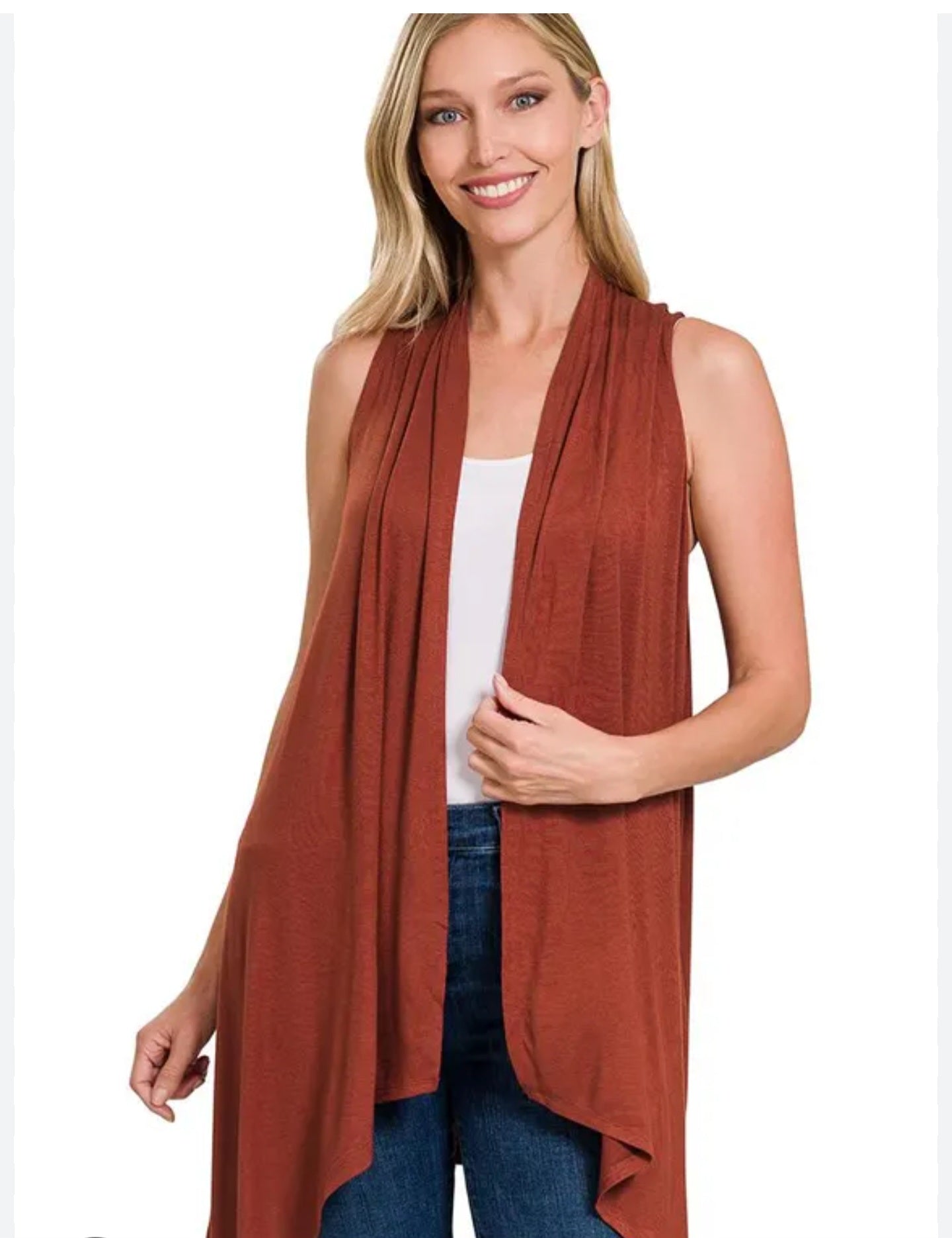 Rust color Vest by Zenana