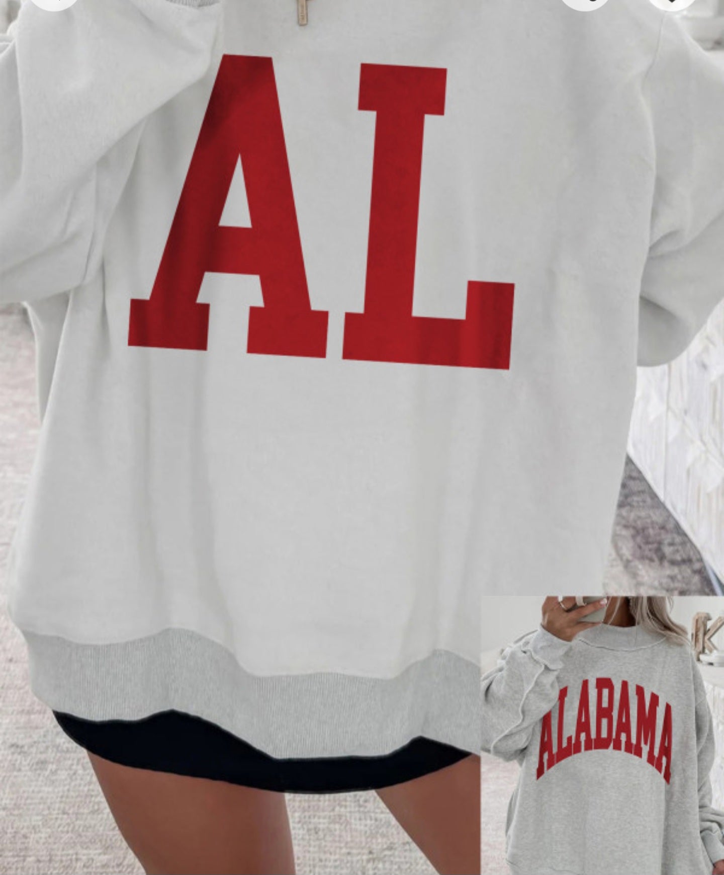 Reversible Alabama/AL sweatshirt