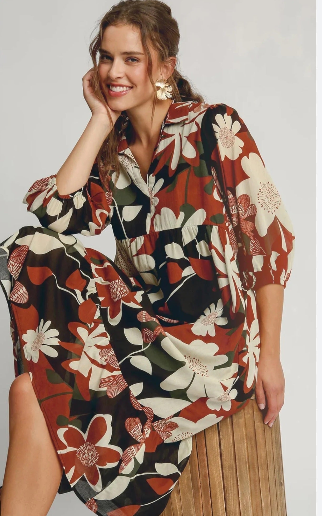 Fall Flower Dress by Umgee