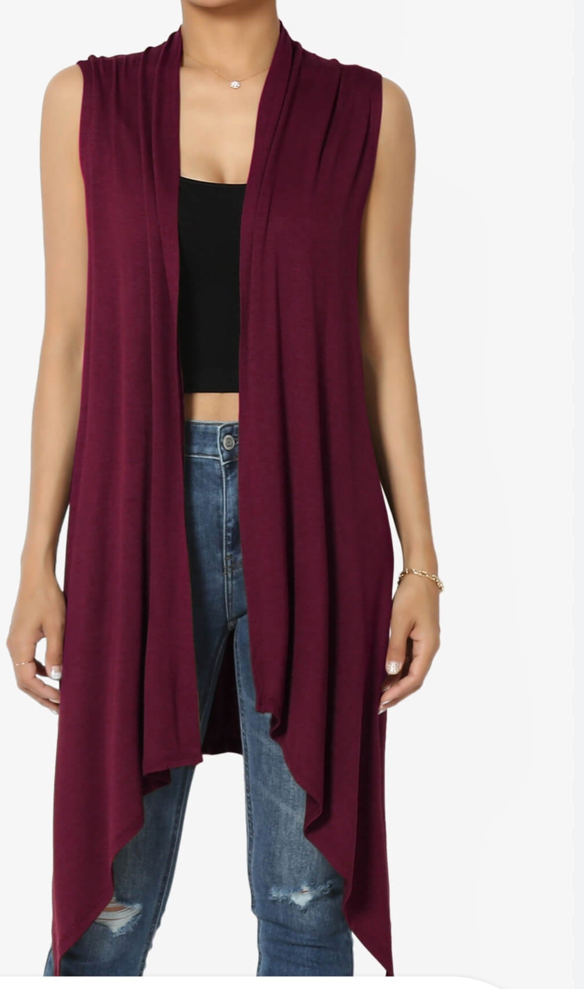 Beautiful Wine Color Vest by Zenana