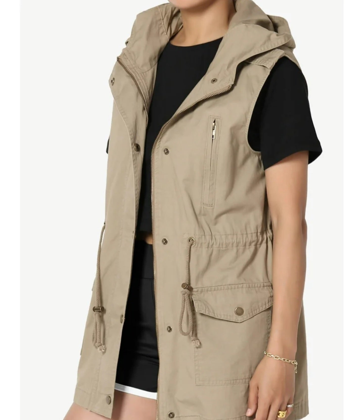 Beautiful Tan Military Vest by Zenana